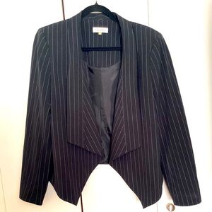 Calvin Klein b/w pinstripe tuxedo jacket
